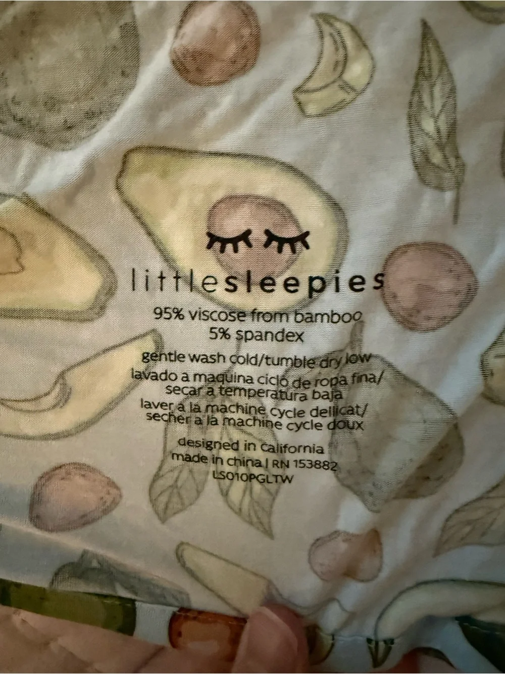 Little Sleepies Hat and Swaddle Set - Light Blue Avocado Print